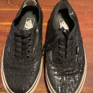 Black sequin Vans